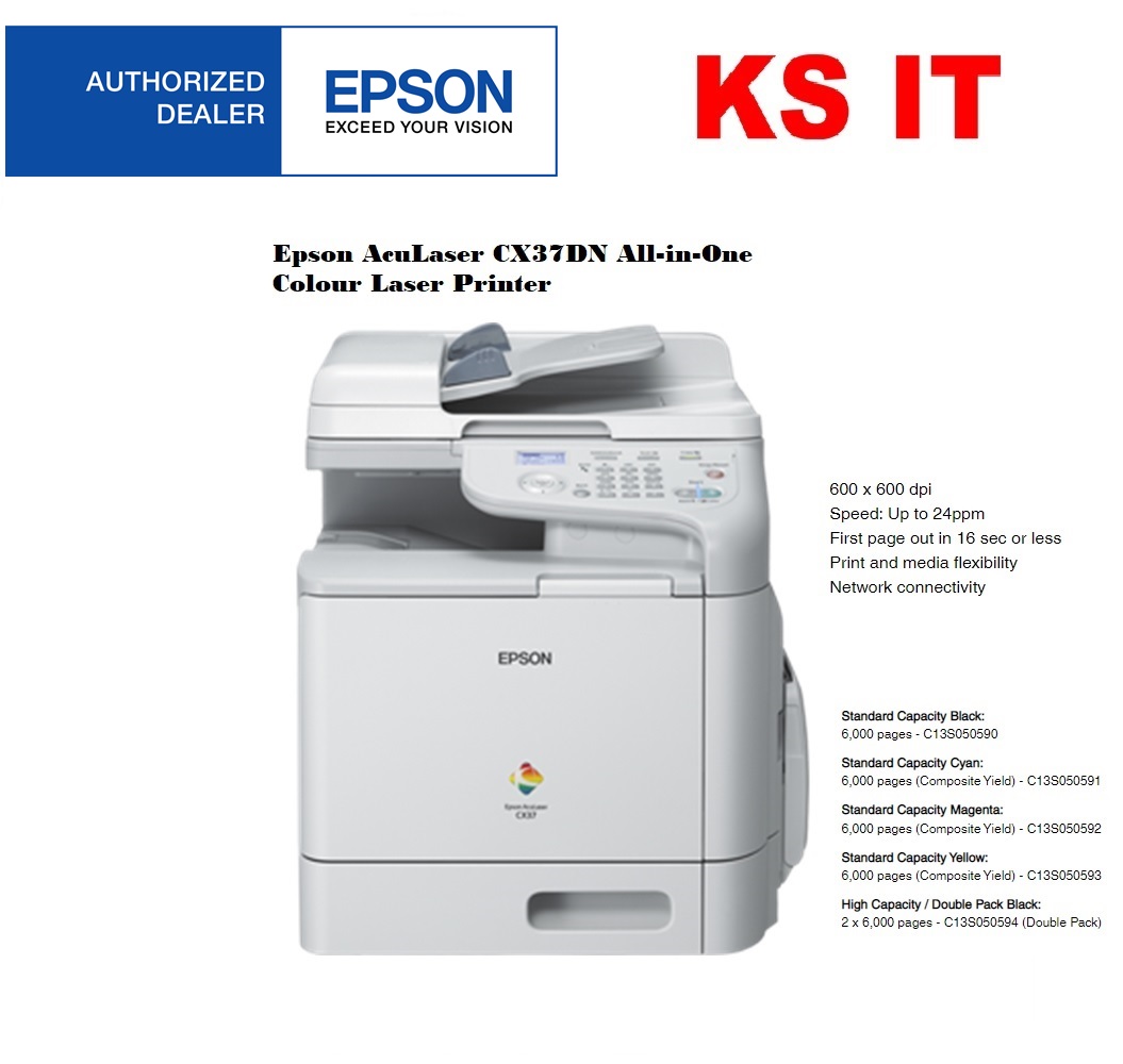 Epson Aculaser Cx37dn All In One Colour Laser Printer 7971